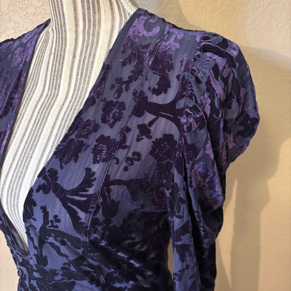 Final Sale! NWT Free People Bodysuit Lg Deep Purple Floral Deep Sea Magic Hour - Picture 11 of 16
